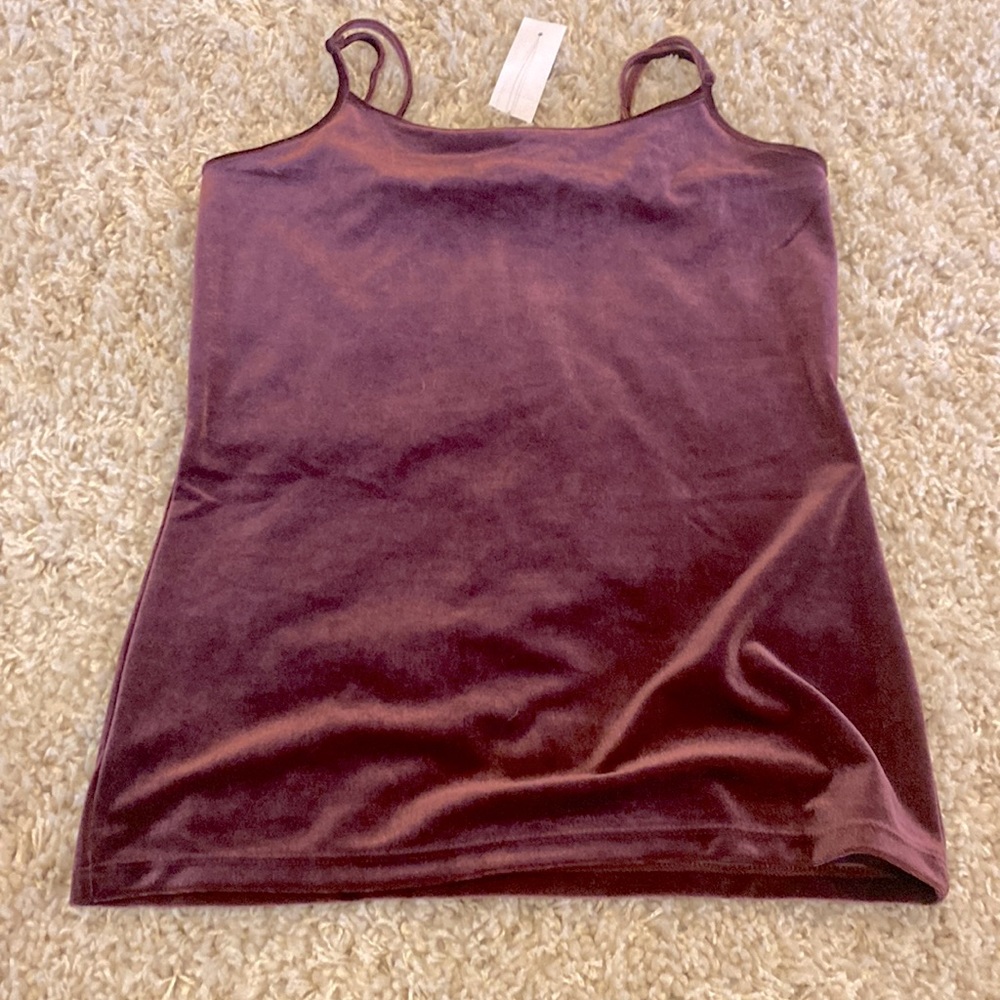 Velvet Maroon spaghetti strap tank top NWT